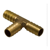 1/2" Three Way Brass Hose Barb Tee H16